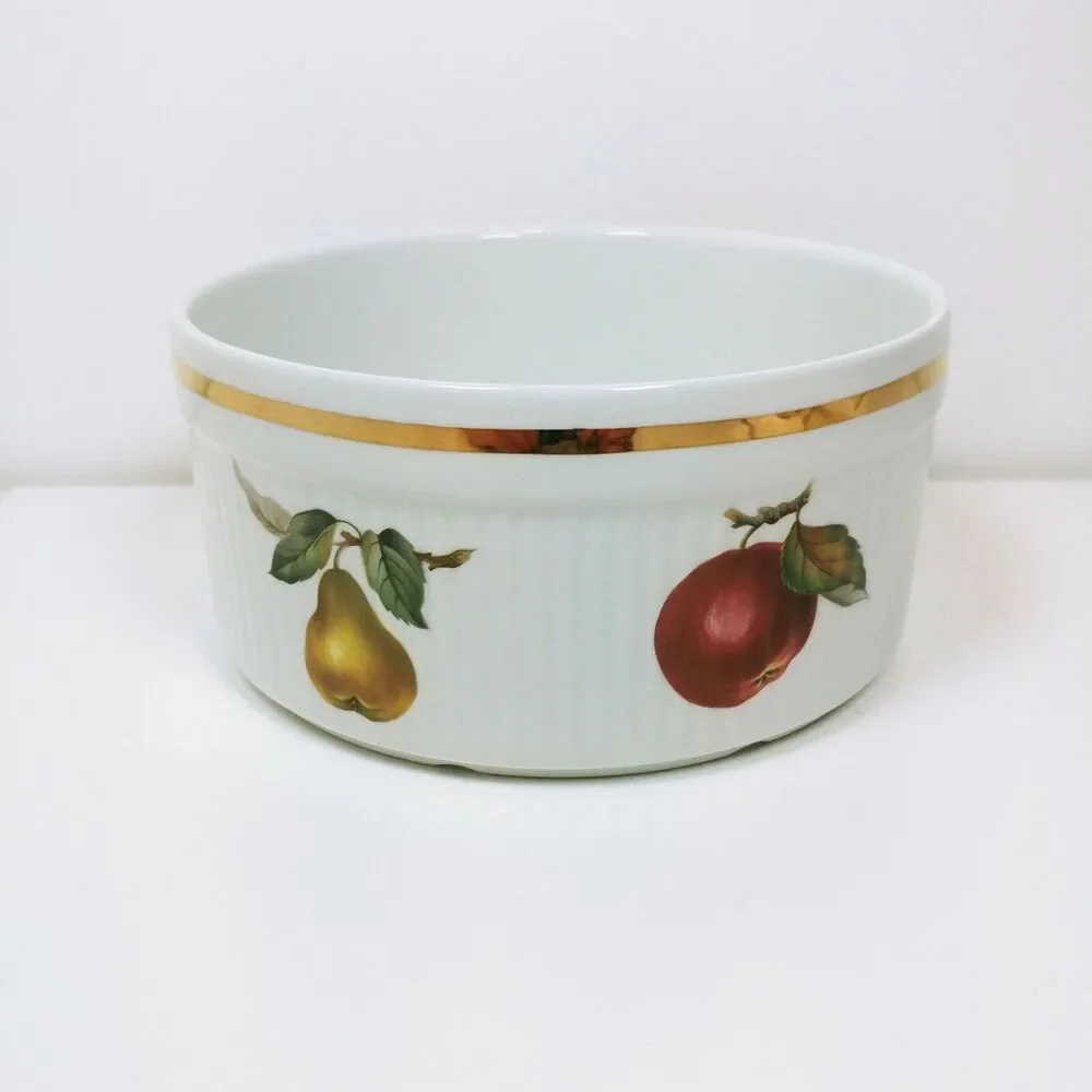 Staffordshire Salem England Alfred Meakin Fruit Oven Casserole bowl dish gold